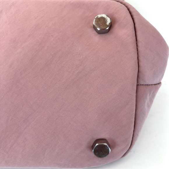 REBECCA MINKOFF Blush Pink Washed Nylon Leather Handles Large Shoulder Bag Tote - Picture 13 of 15